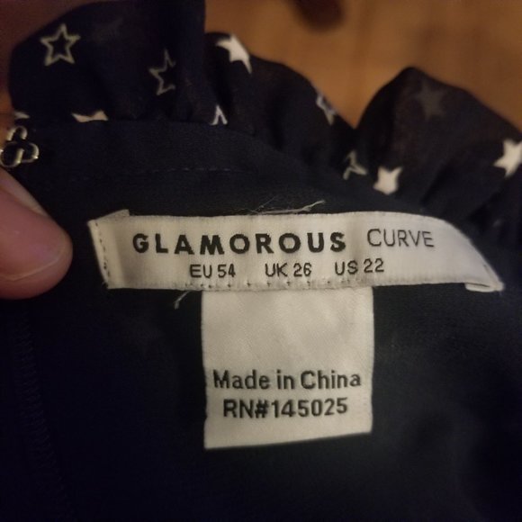 Glamorous Curves Bell Sleeve High Neck STAR DRESS - Picture 6 of 6